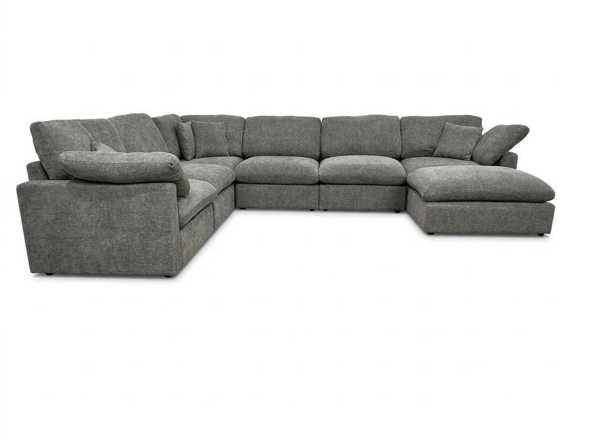 New Modular Sofa 7pc Grey (Reversible)