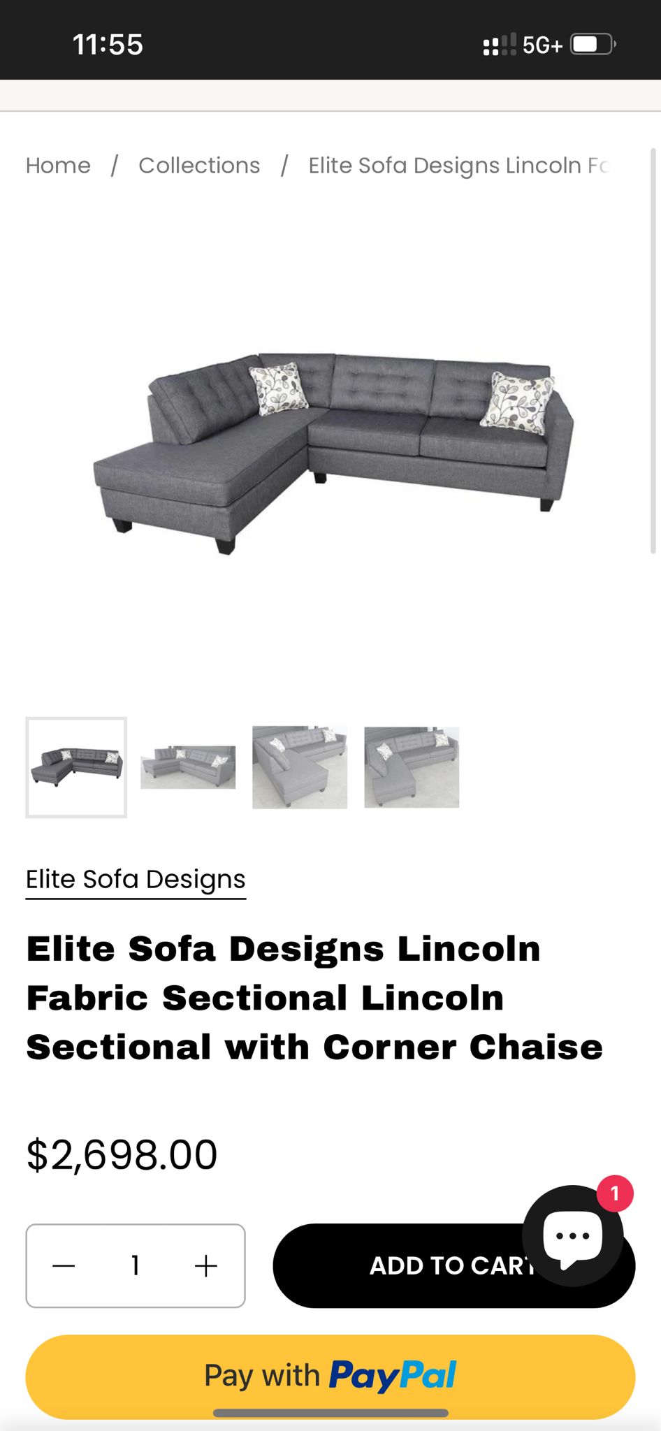 Elite Designs Lincoln Sectional Sofa