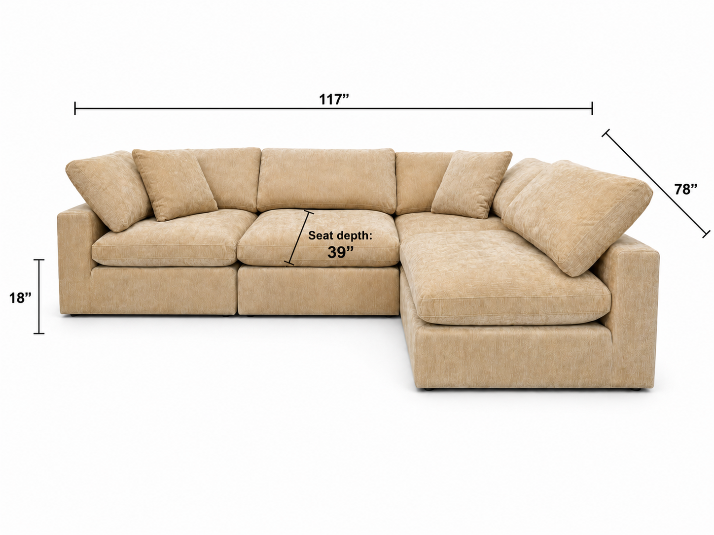 Snug Modular Sofa 4pc - Sand