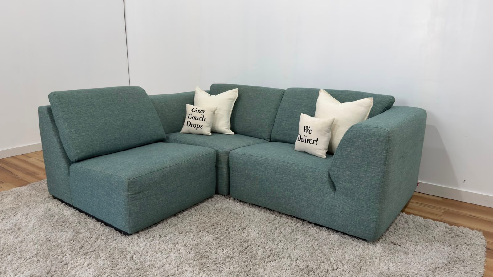 EQ3 Morten Teal Sofa 114”