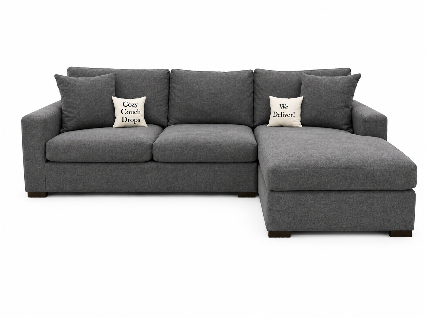 Grey Sectional Sofa 107”