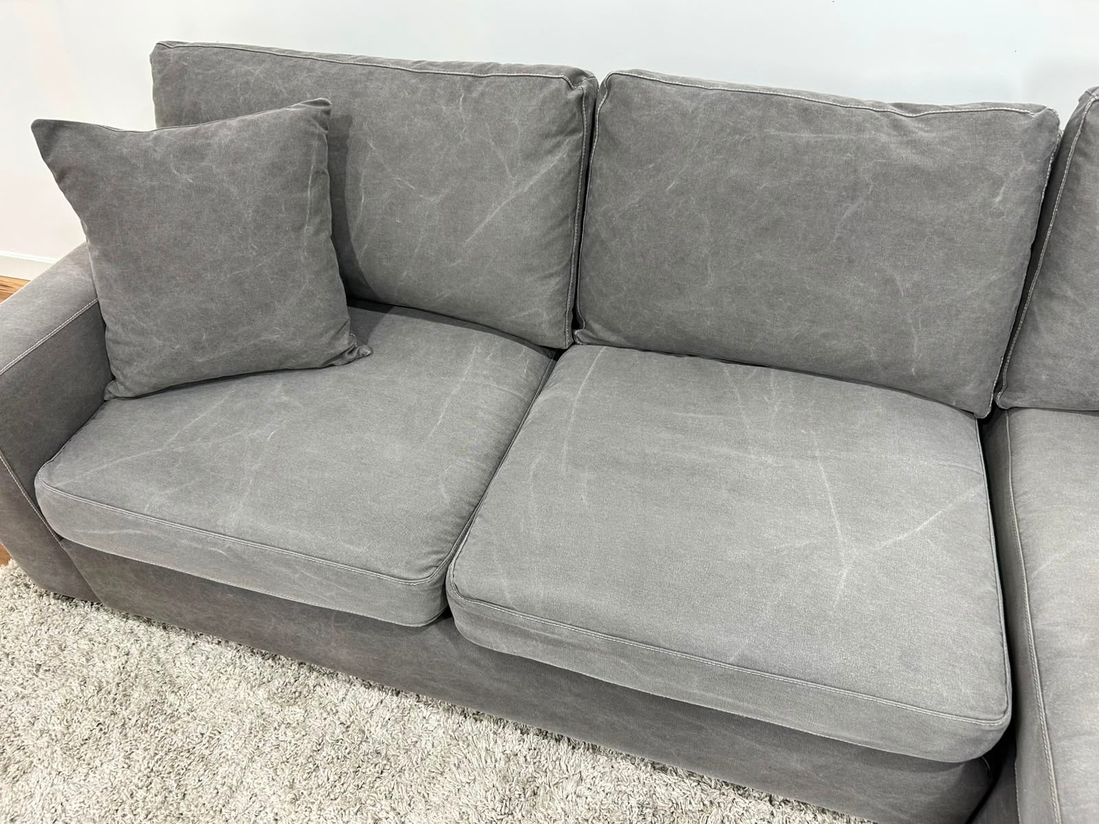 Grey Sectional Sofa 107”