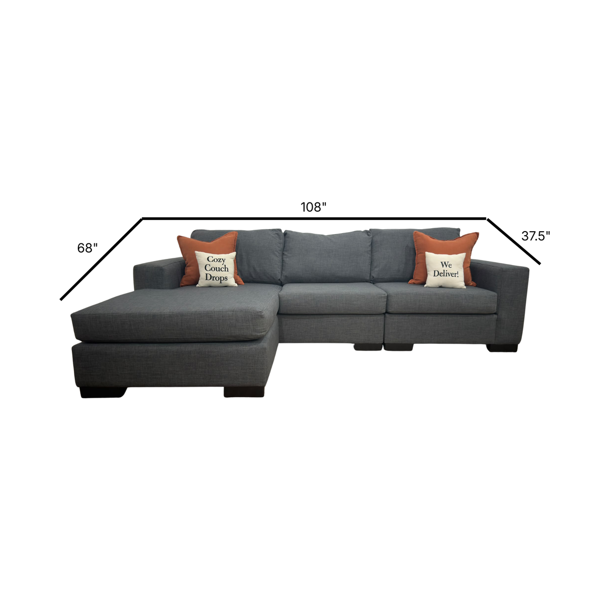 Q Living Reversible Sectional Sofa 108”