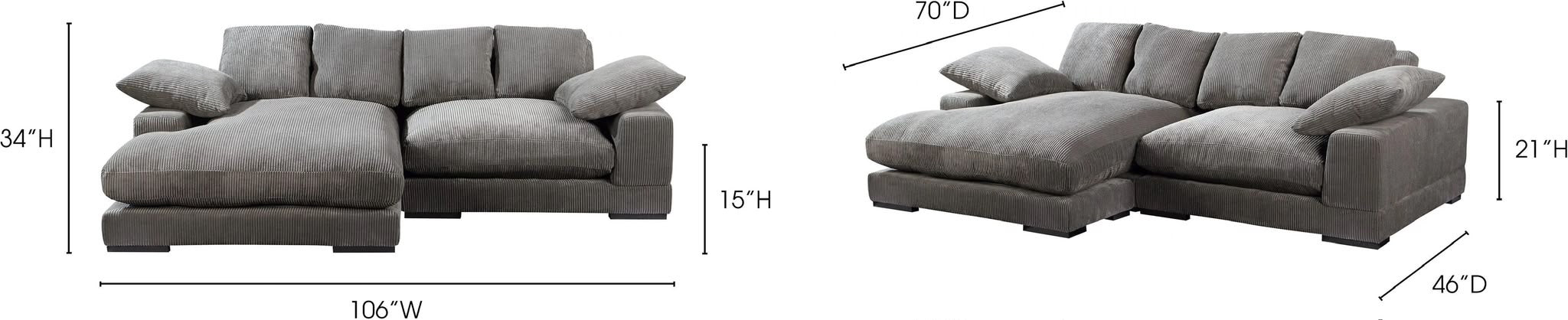 Moe’s Plunge Sectional Sofa 106”