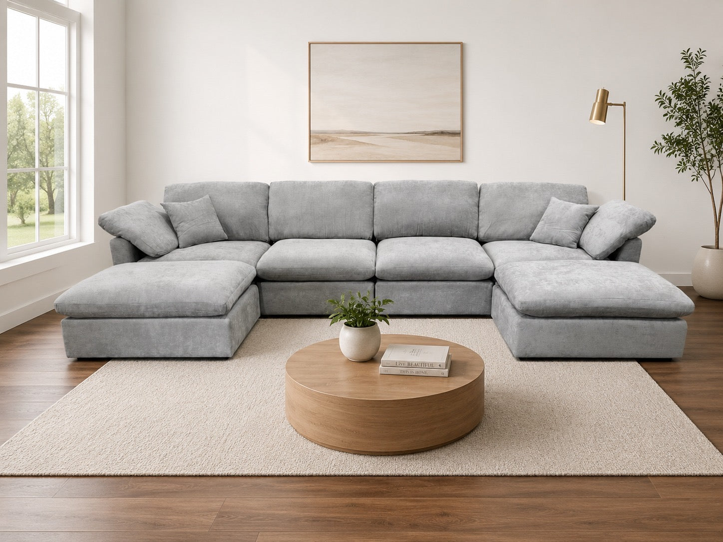 The Nest Modular Sofa 6pc Light Grey