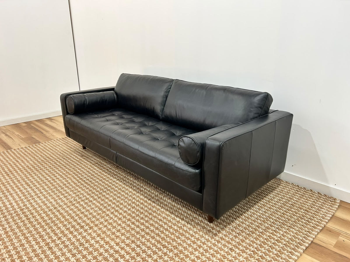 MCM Style Leather Sofa 88"