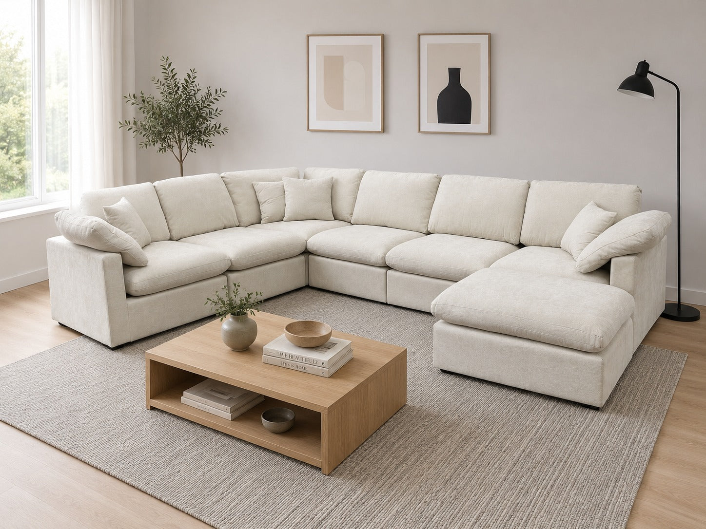 The Nest Modular Sofa 7pc Cream