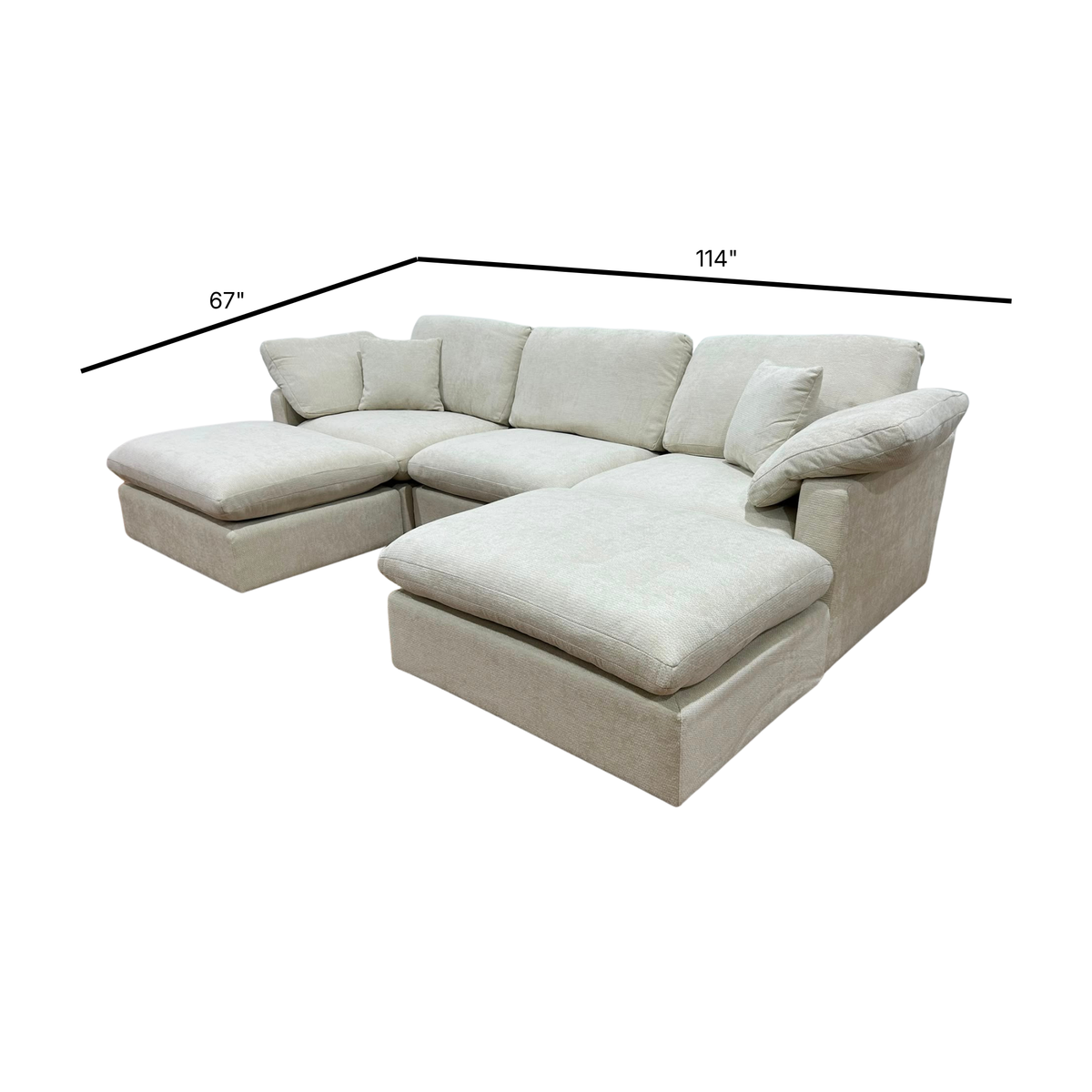 Nest | Cream | Sofa | 3pc + 2 Ottoman