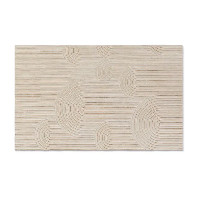 Article Clem 5 X 8 Wool Rug - Arch Cream + Stein Rug Pad
