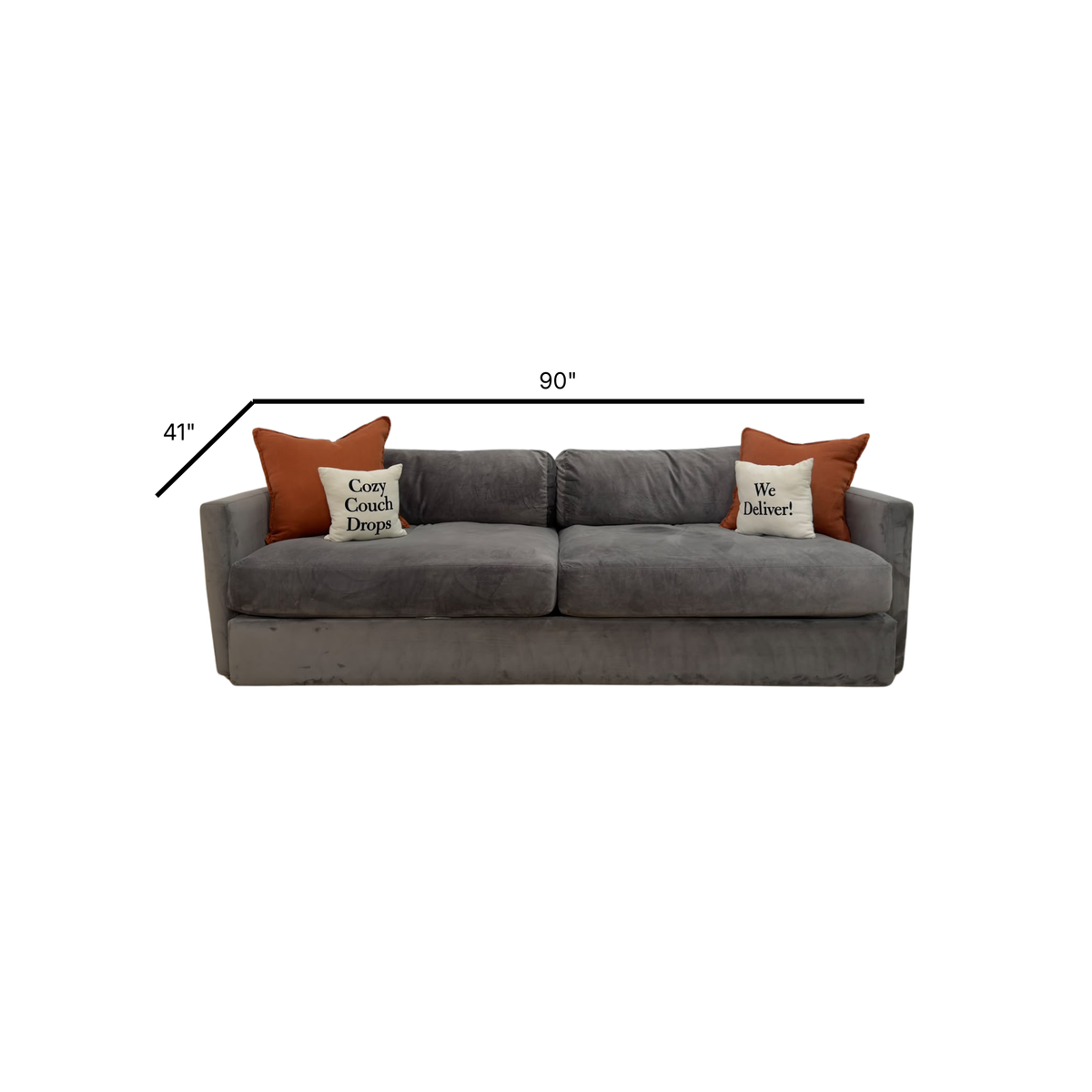 Crate & Barrel Velvet Lounge Sofa 90”