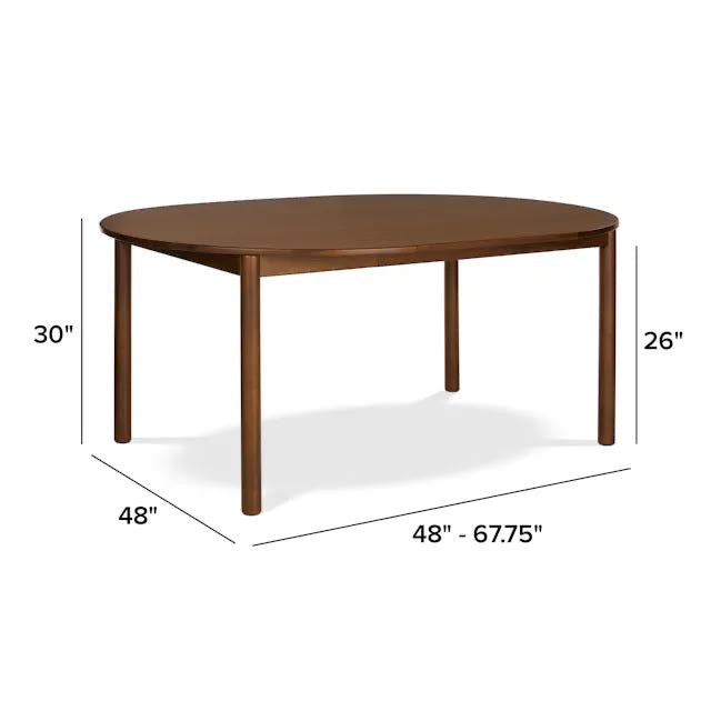 Article Heidi 48" - 67.75" Extendable Round Dining Table - Walnut