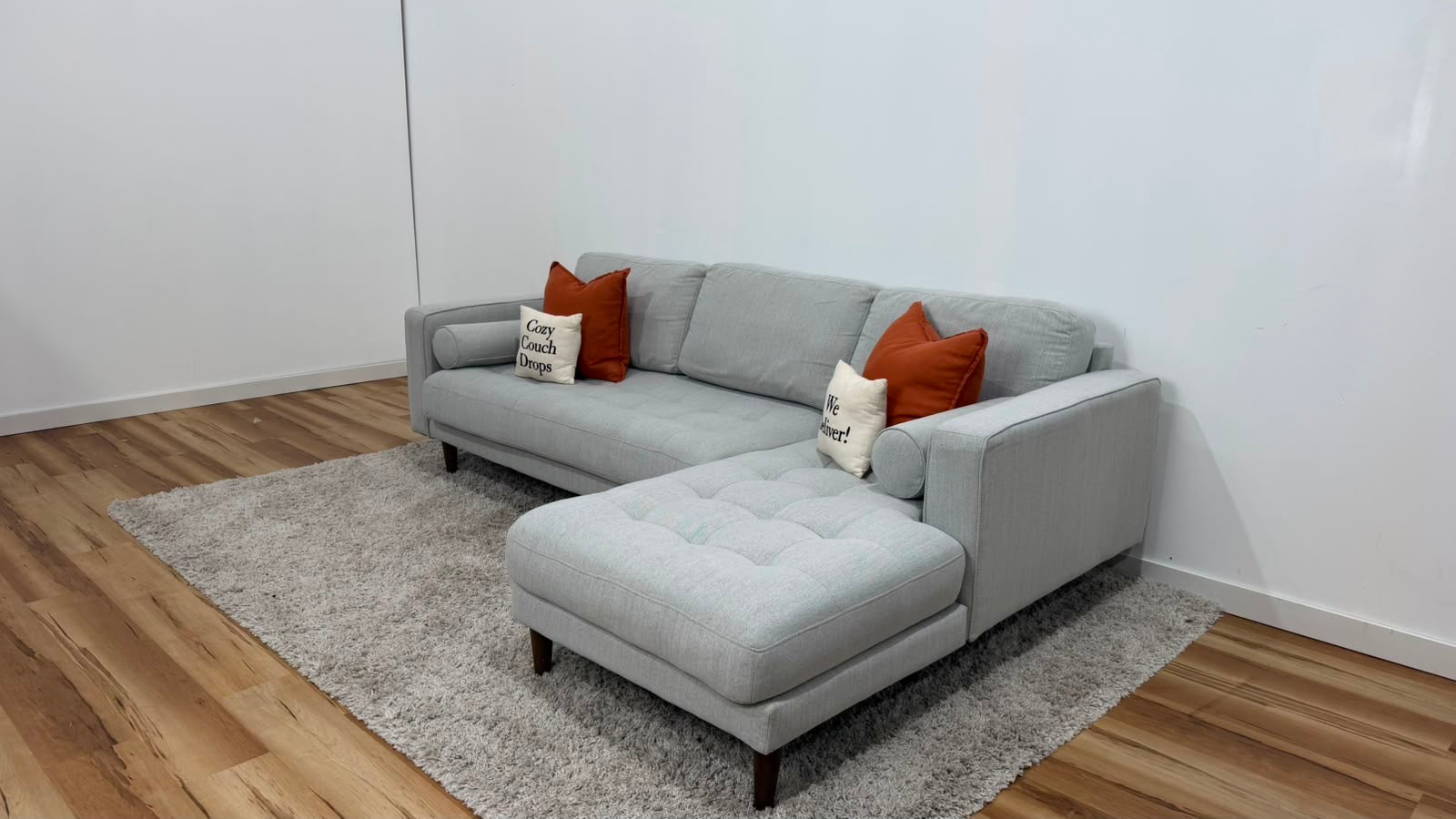 Structube Kinsey Sectional Sofa Grey 100”