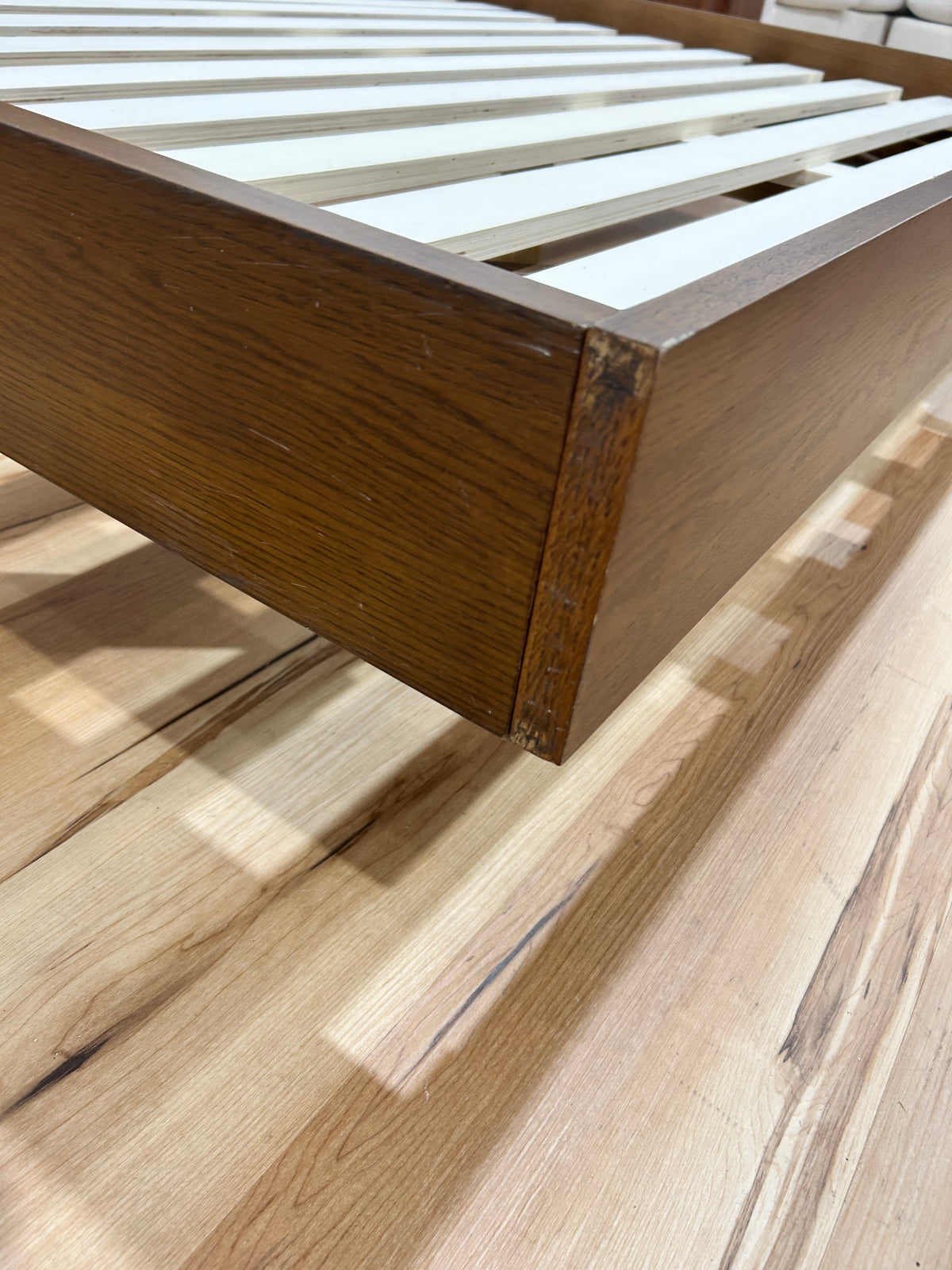 Basi Queen Bed Frame - Smoked Oak