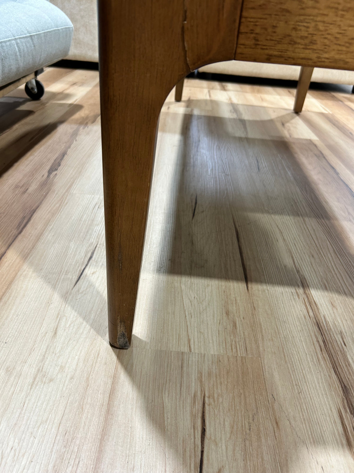 Rosin 53" Armless Banquette - Smoked Oak and Hestia Gray