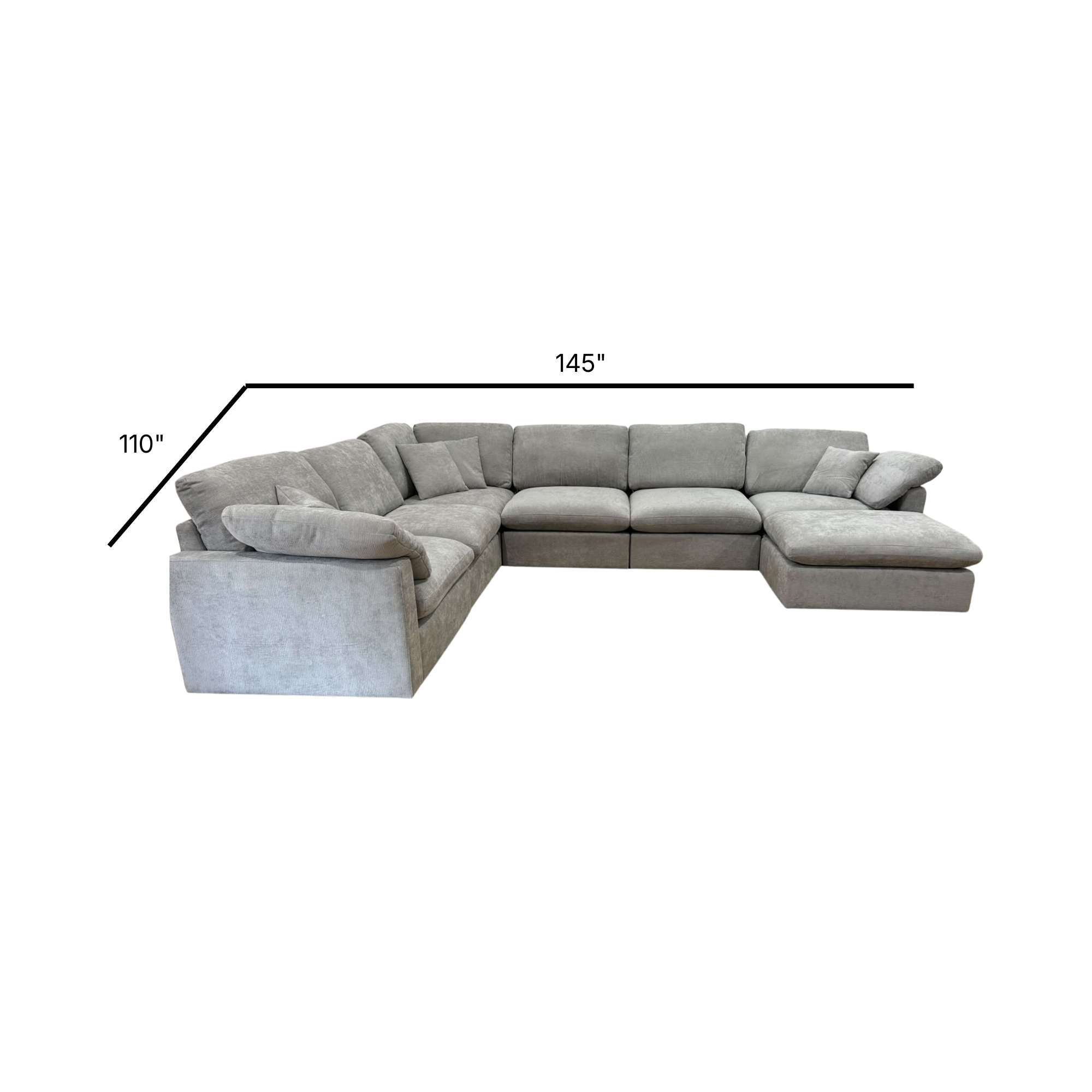The Nest Modular Sofa 7pc Light Grey