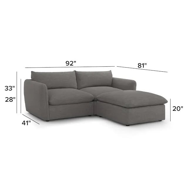 Article Leigh 92" Modular Sectional - Silver Gray