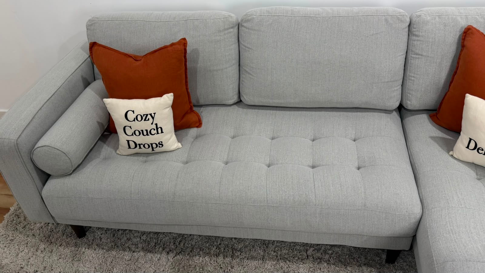 Structube Kinsey Sectional Sofa Grey 100”
