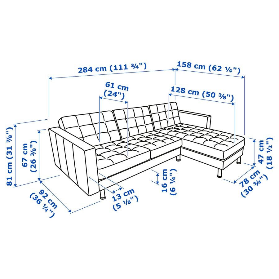 Ikea Morabo Sectional Sofa 111”