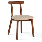 Ulka Dining Chair - Walnut And Ratine Buff