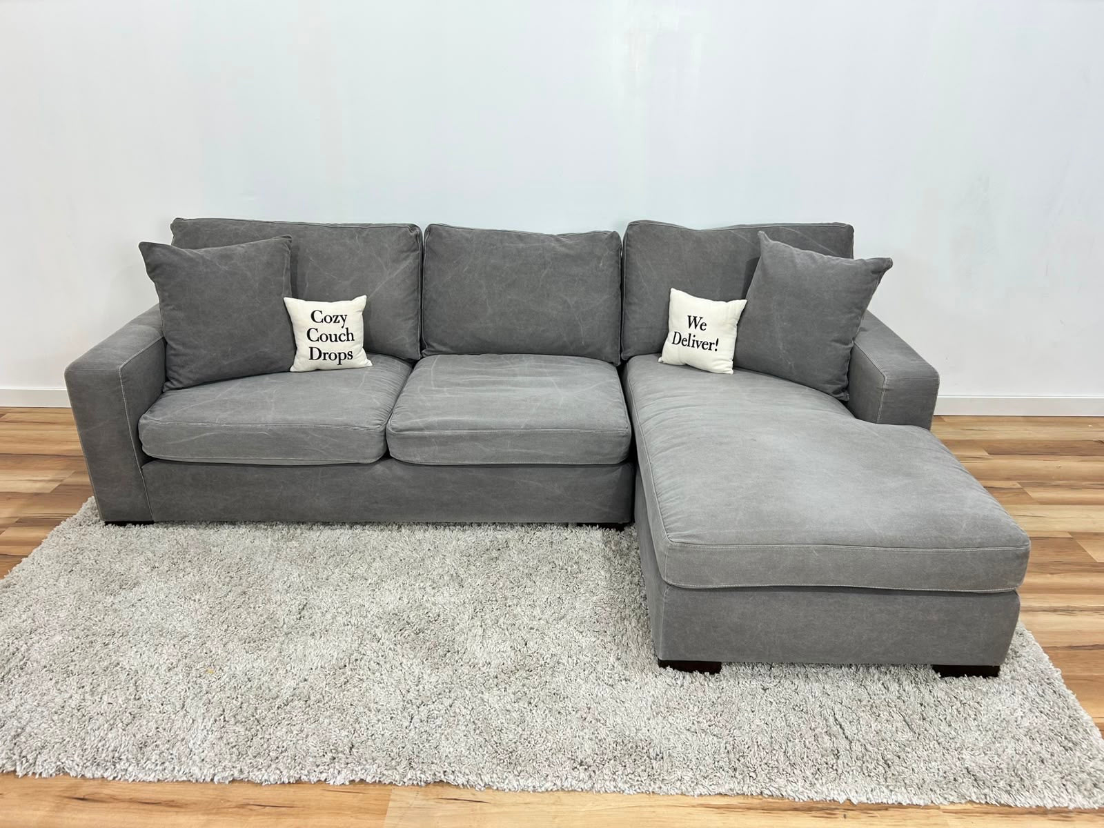 Grey Sectional Sofa 107”