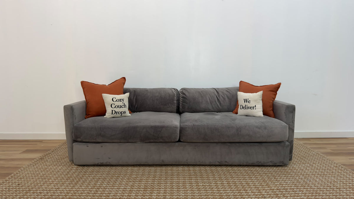 Crate & Barrel Velvet Lounge Sofa 90”
