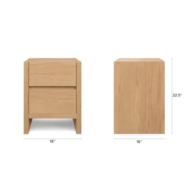 Article Leif 2-Drawer Nightstand - White Oak