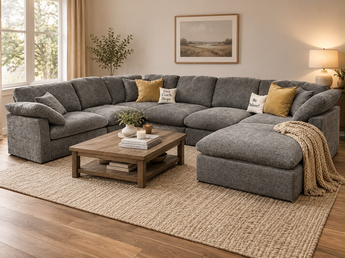 The Nest Modular Sofa 7pc Grey