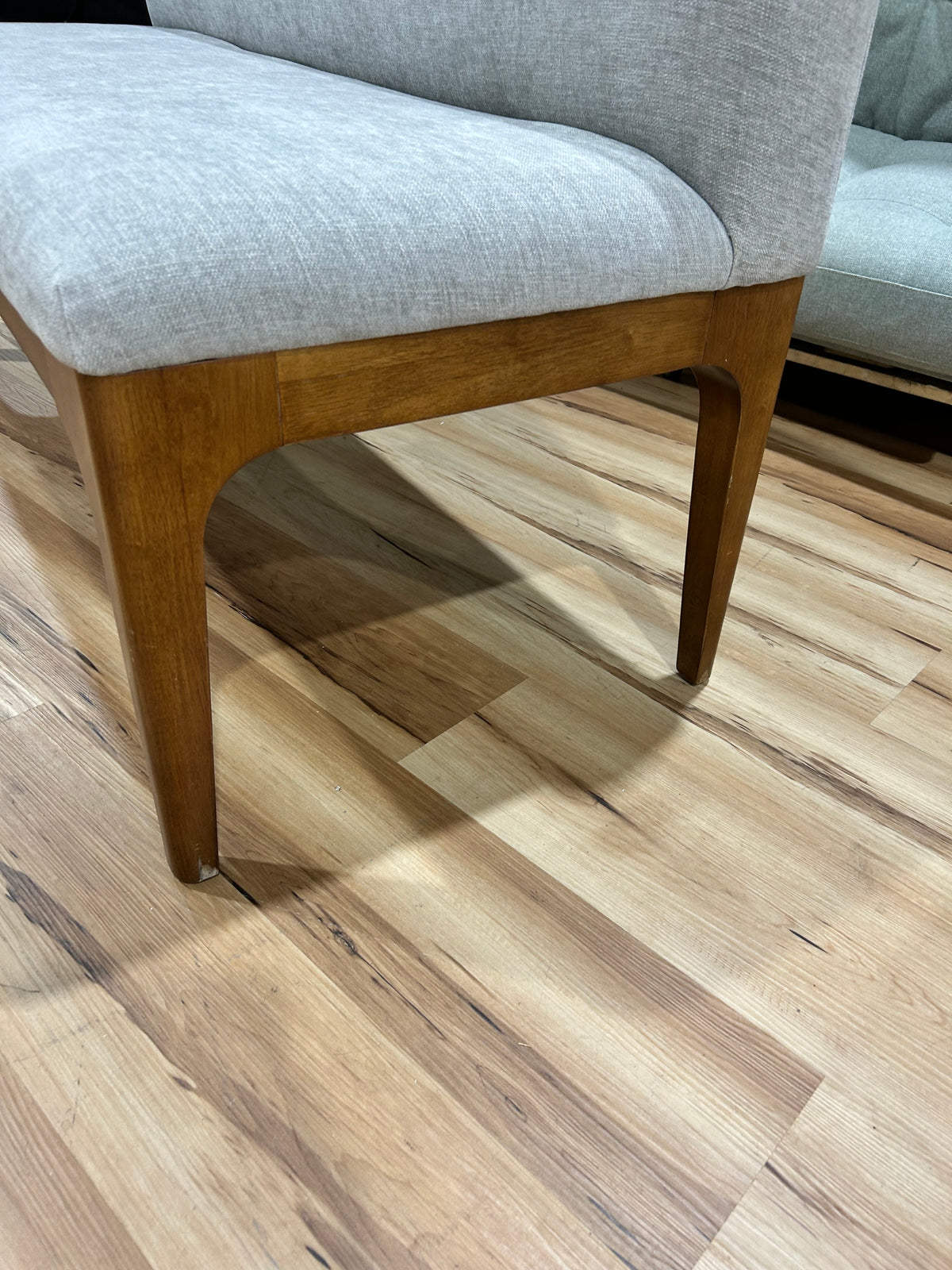 Rosin 53" Armless Banquette - Smoked Oak and Hestia Gray