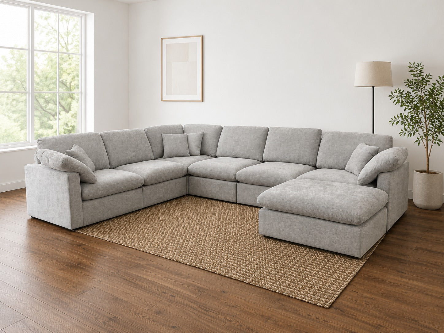 The Nest Modular Sofa 7pc Light Grey