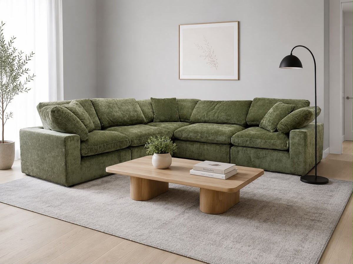Snug Modular Sofa - Olive Green - 5pc