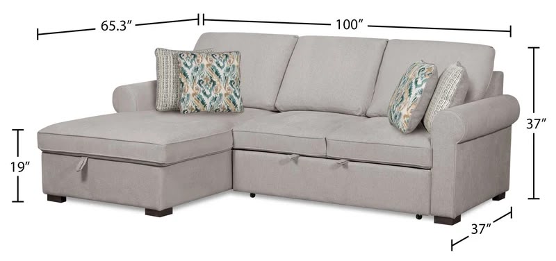 The Brick Haven Sectional Sofabed 100”