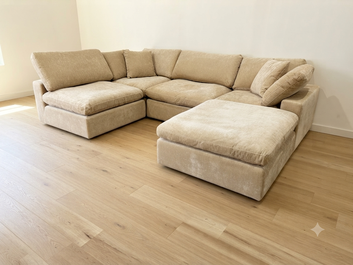 Snug Modular Sofa - Sand - 4pc + Ottoman