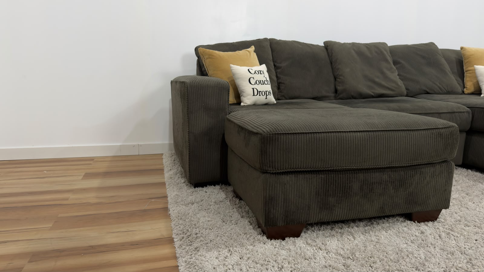 Ashley Pewter Green Corduroy Sectional Sofa