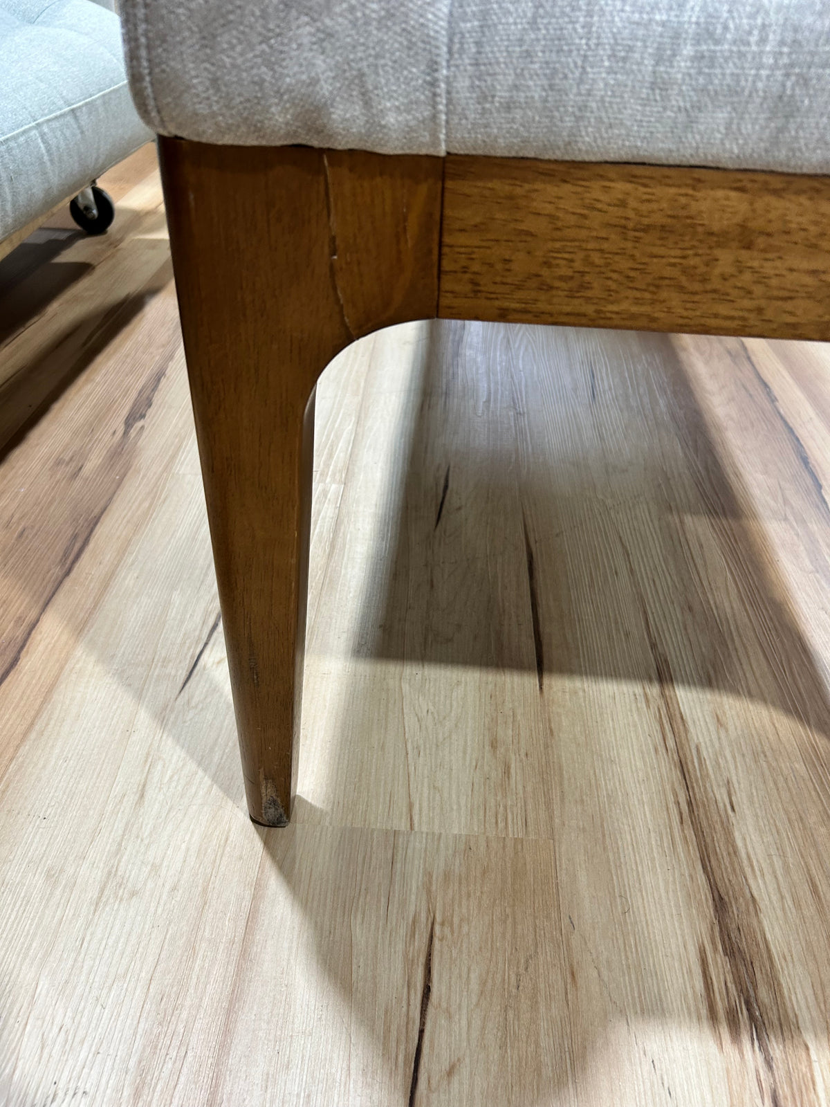 Rosin 53" Armless Banquette - Smoked Oak and Hestia Gray