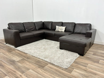 The Brick Legend Leather Sleeper Sectional Sofa