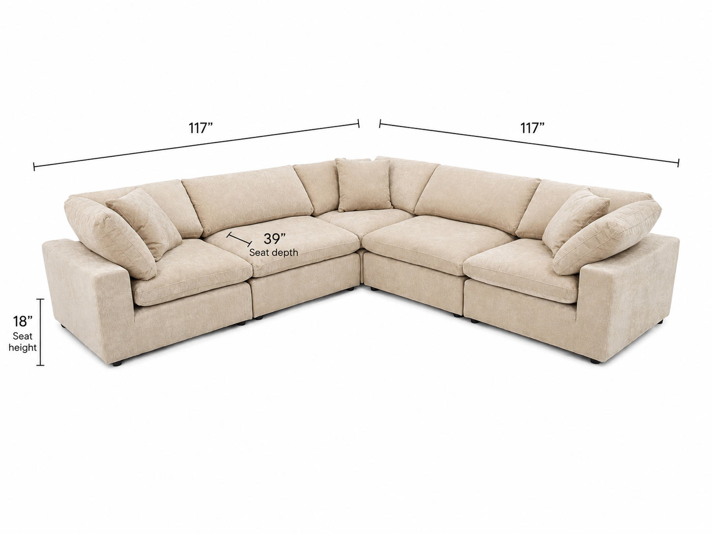 Snug Modular Sofa 5pc - Sand