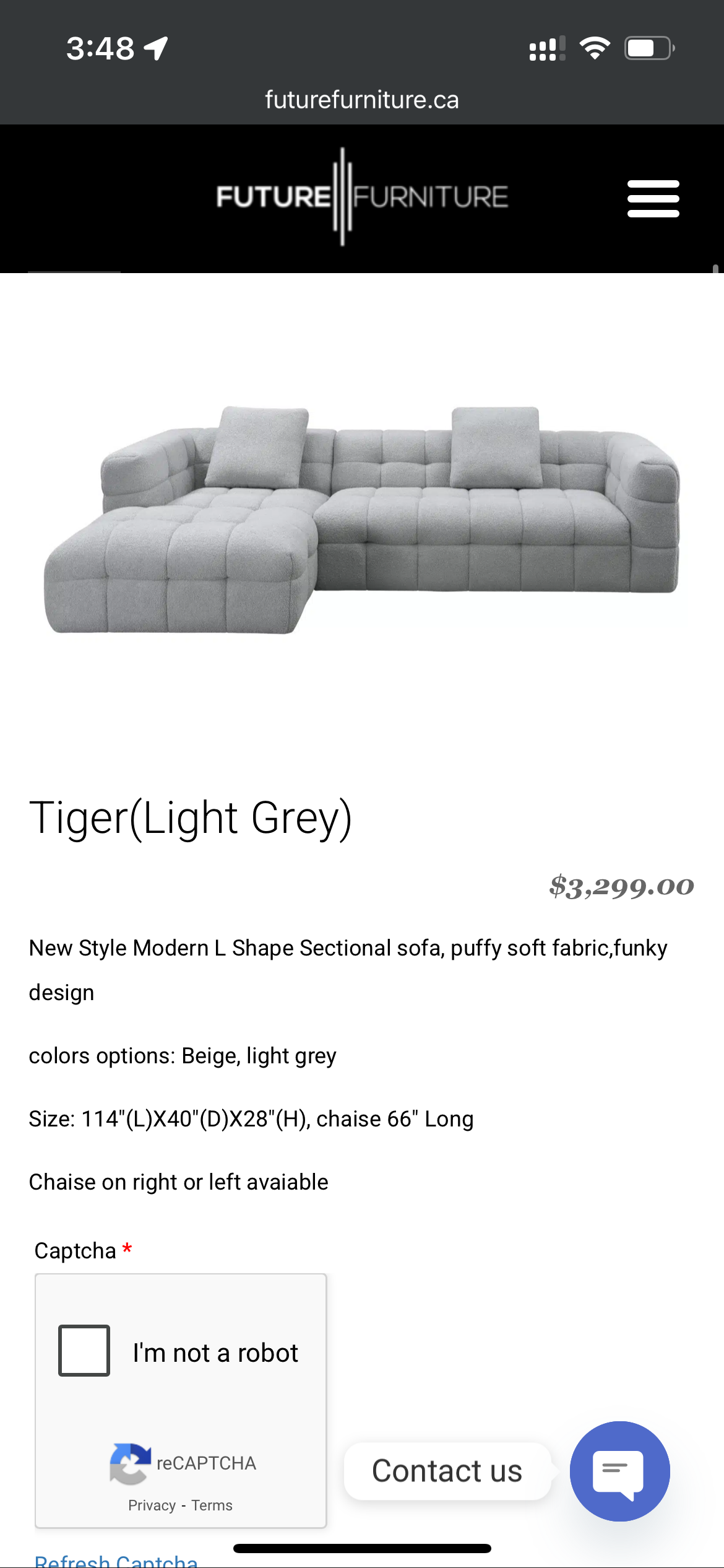 (NEW) Future Furniture - Tiger Sectional