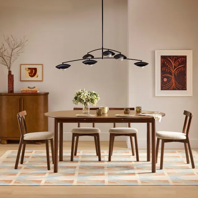 Article Heidi 48" - 67.75" Extendable Round Dining Table - Walnut