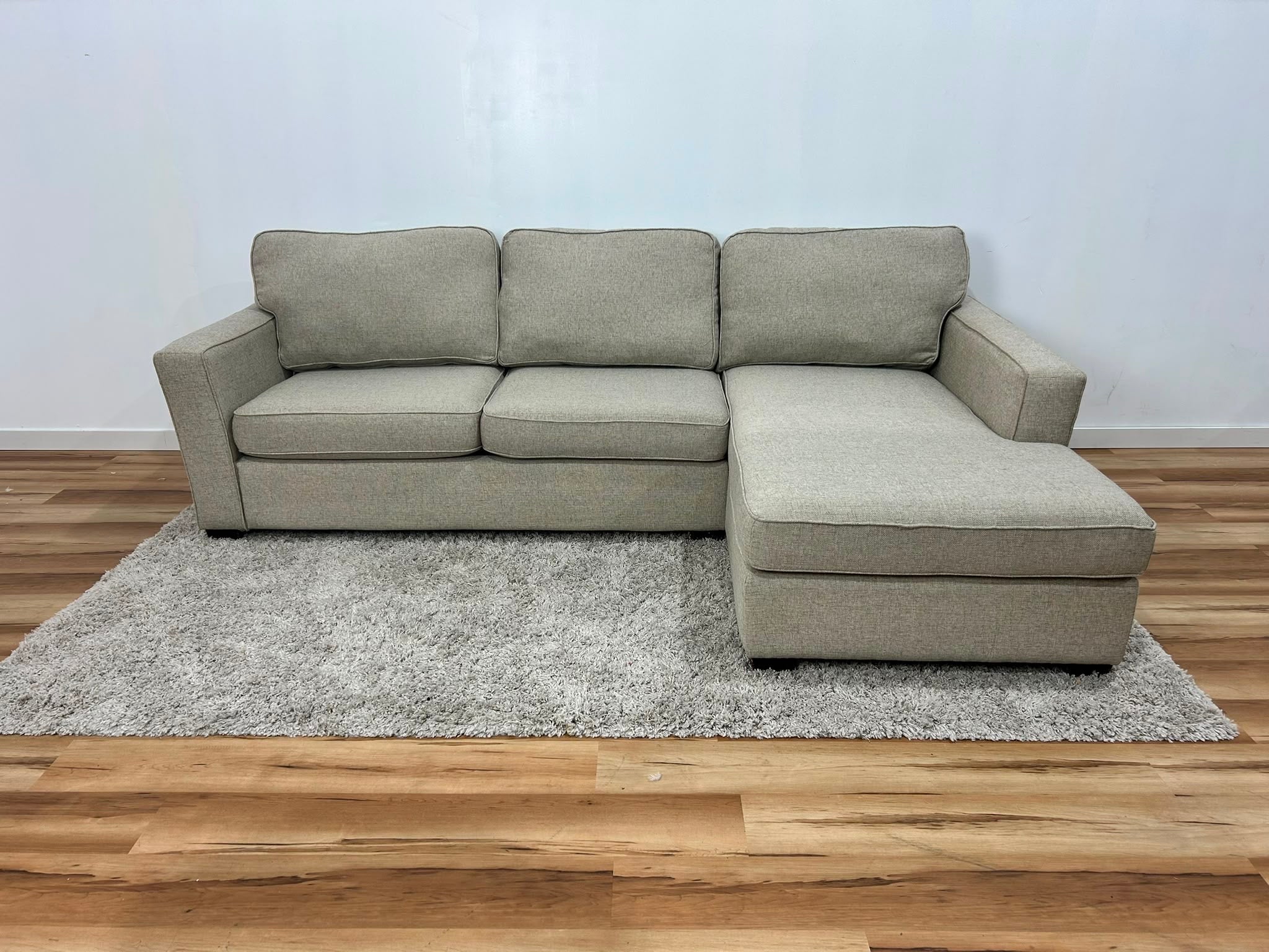 Beige Sleeper Sectional Sofa 108.5”