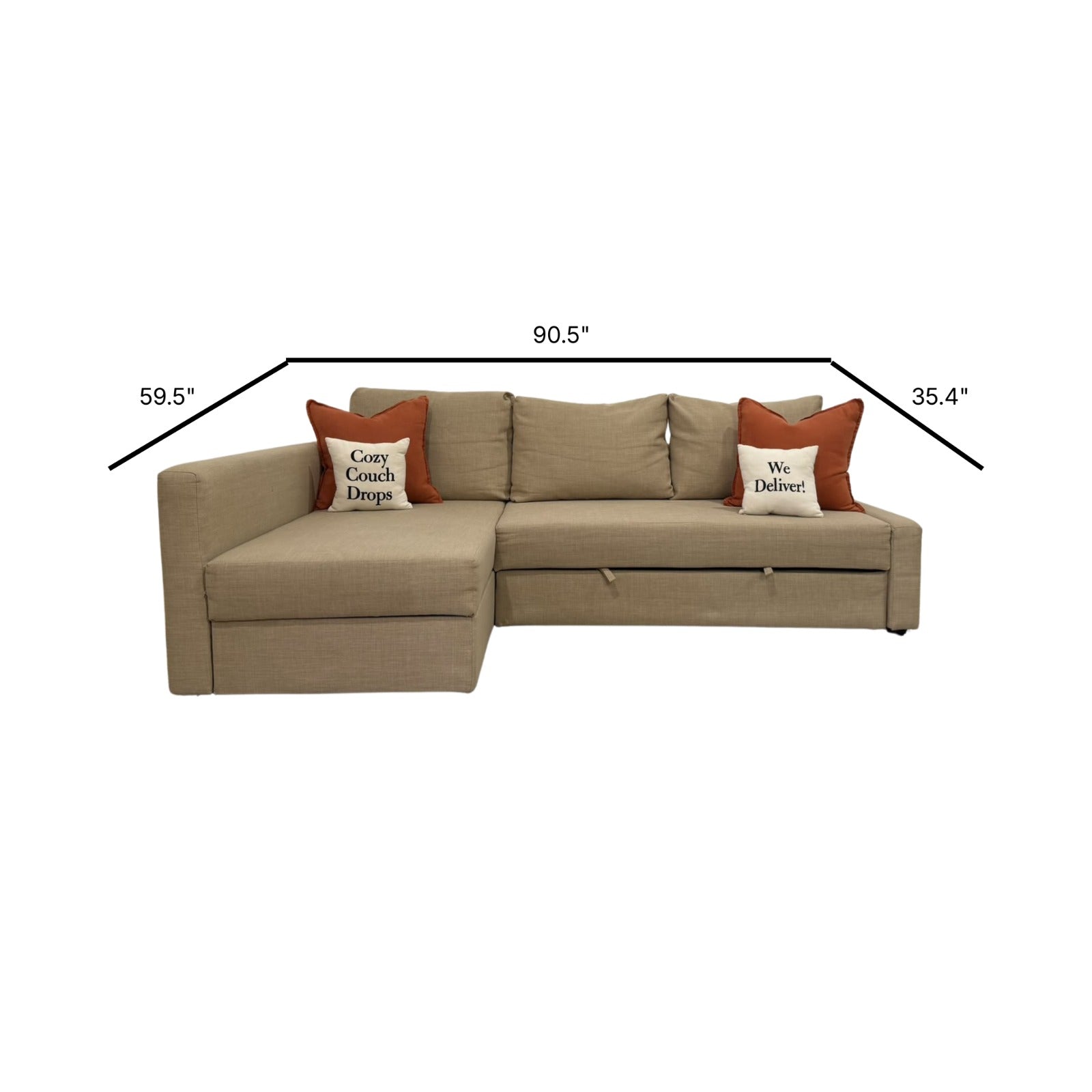 Beige IKEA Friheten Sofa Bed 90”