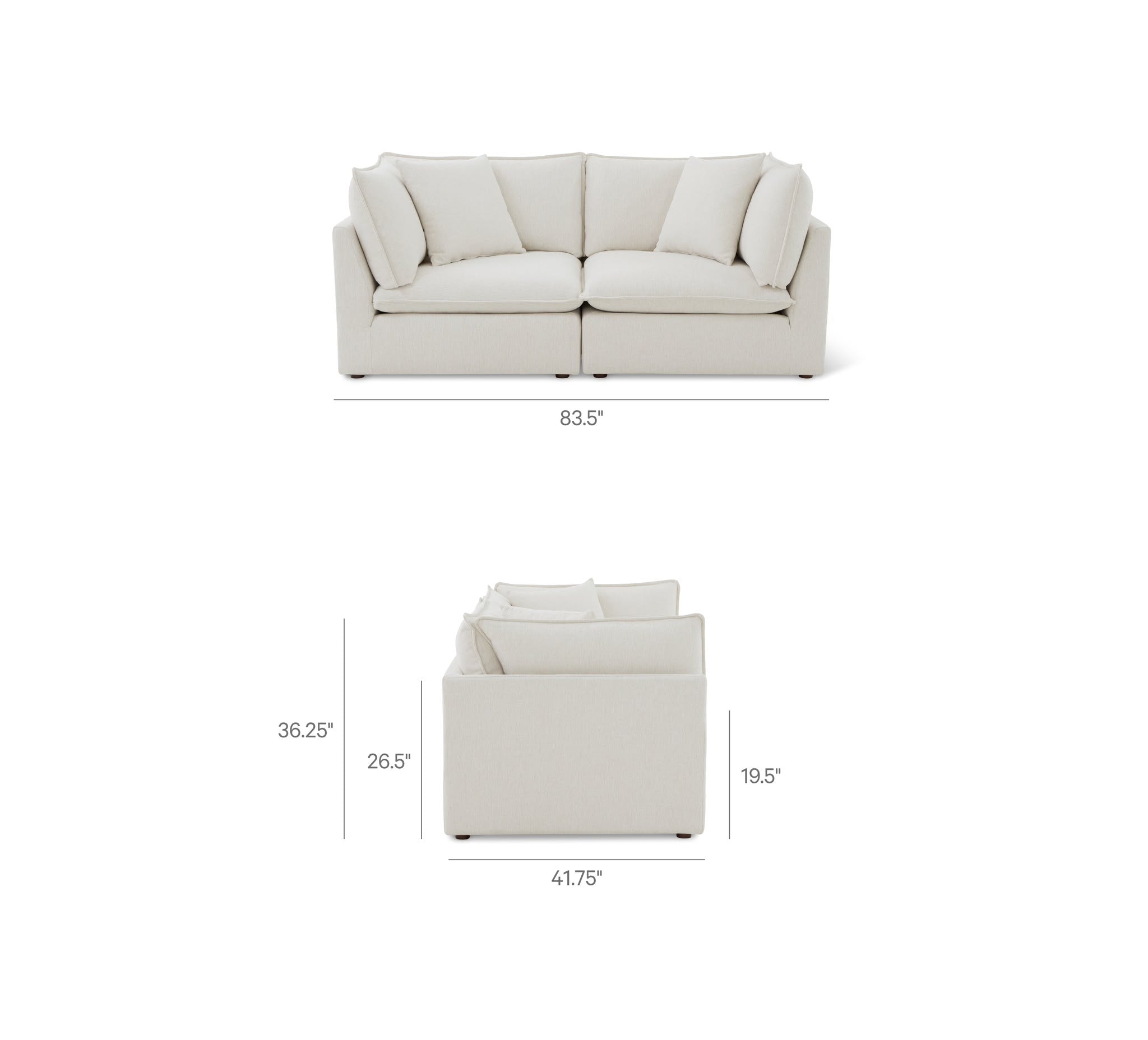 Sunday’s Chill Time Modular Sofa - Heather 84”
