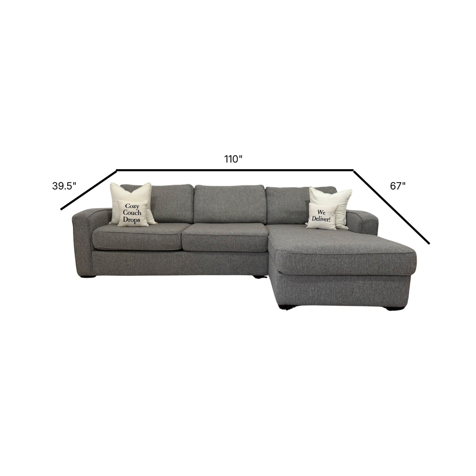 Elite Designs Sectional Sofa Bed 110”