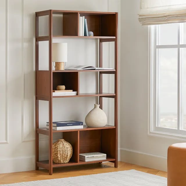 Article Mysen 34" Bookcase, Tall - Walnut