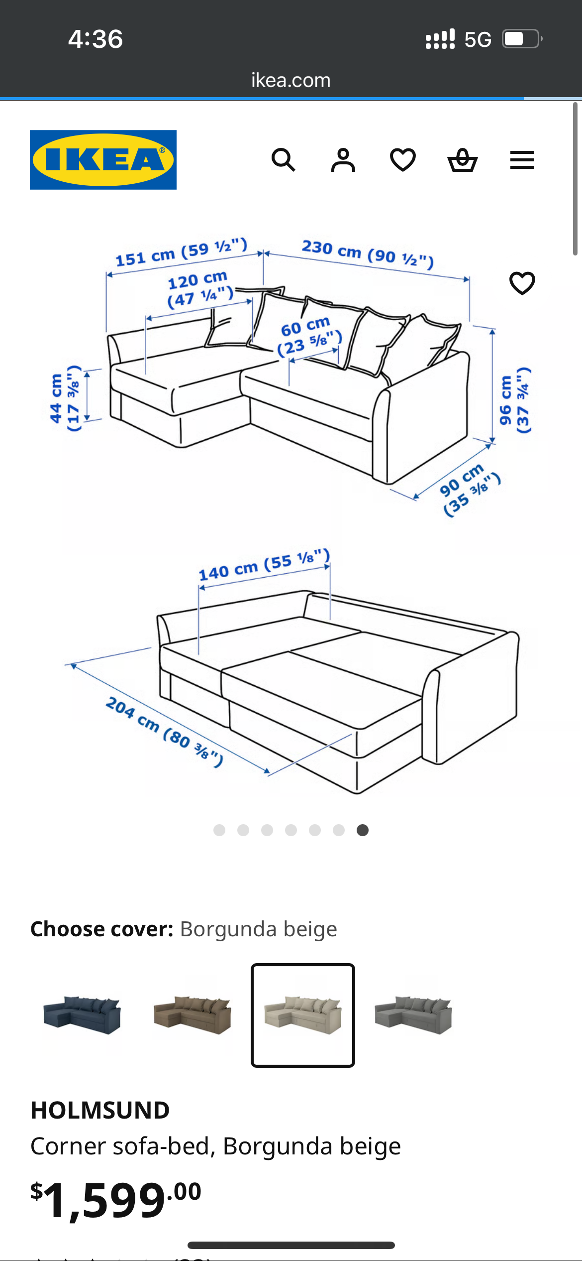 Ikea Holmsund Sofa Bed