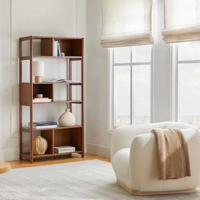 Article Mysen 34" Bookcase, Tall - Walnut