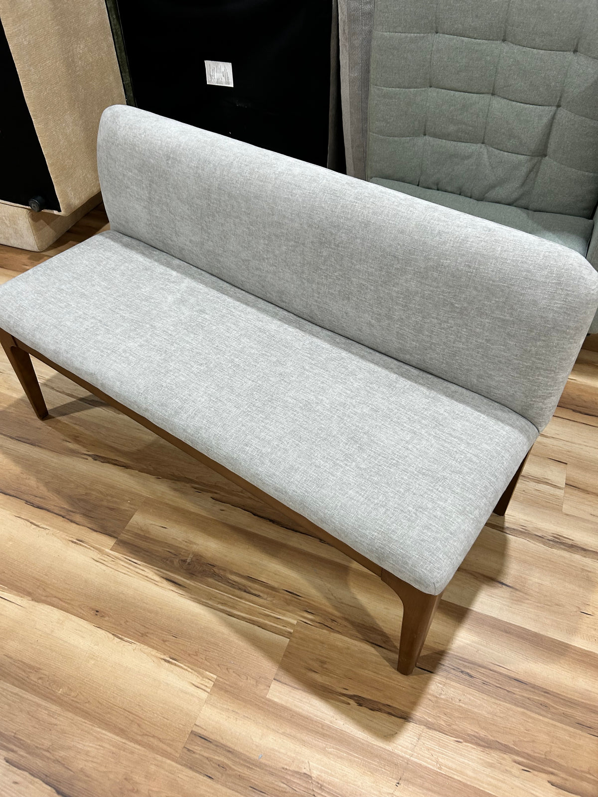 Rosin 53" Armless Banquette - Smoked Oak and Hestia Gray