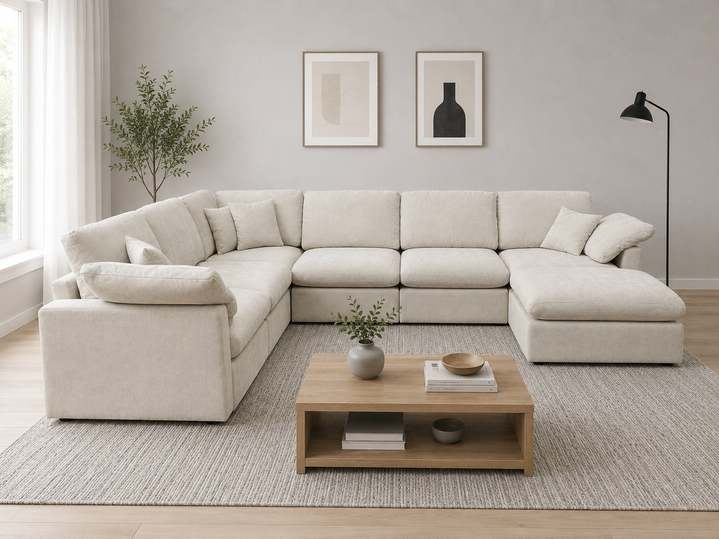 The Nest Modular Sofa 7pc Cream
