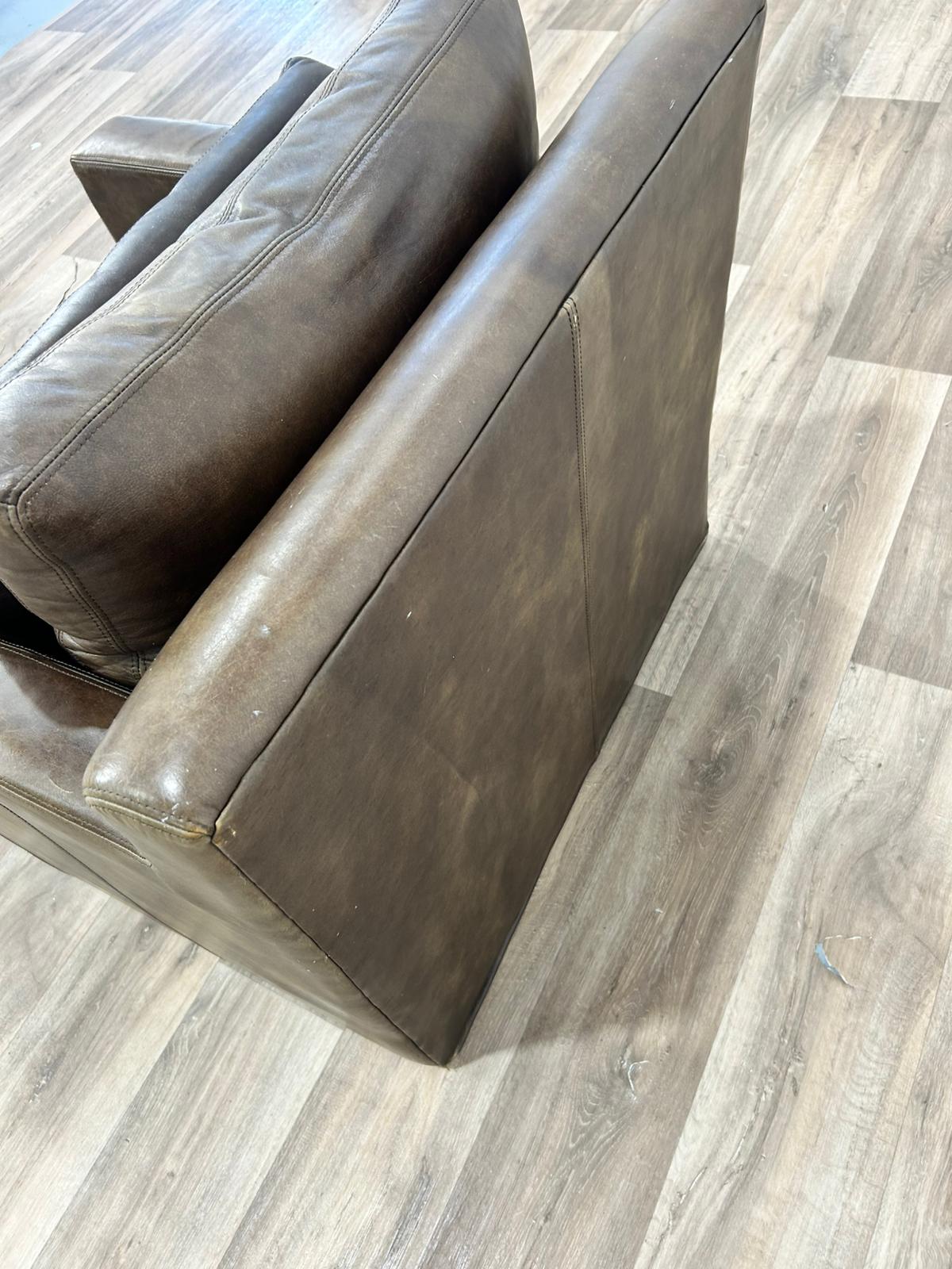 RH Maxwell Leather Swivel Chair