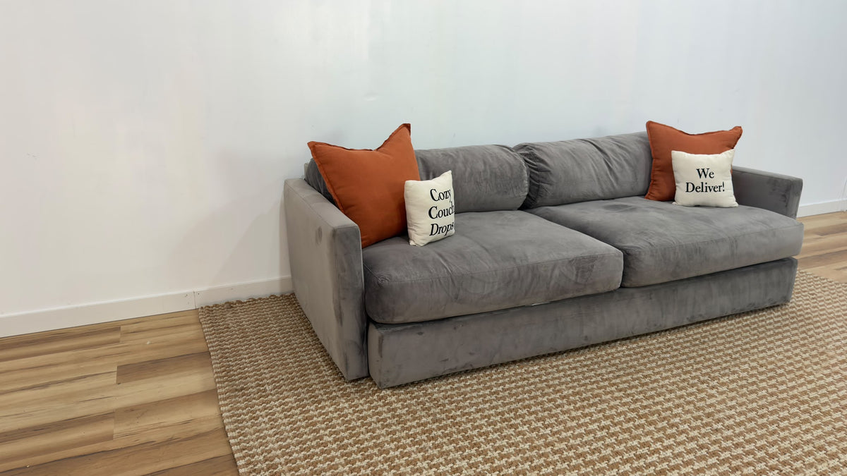 Crate & Barrel Velvet Lounge Sofa 90”