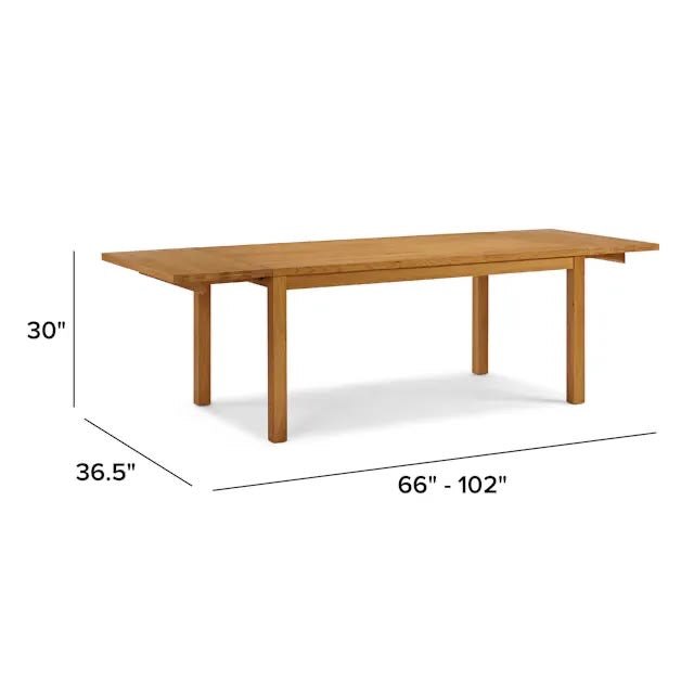Article Ashford 66" - 102" Solid Wood Extendable Dining Table - Brushed Natural Oak